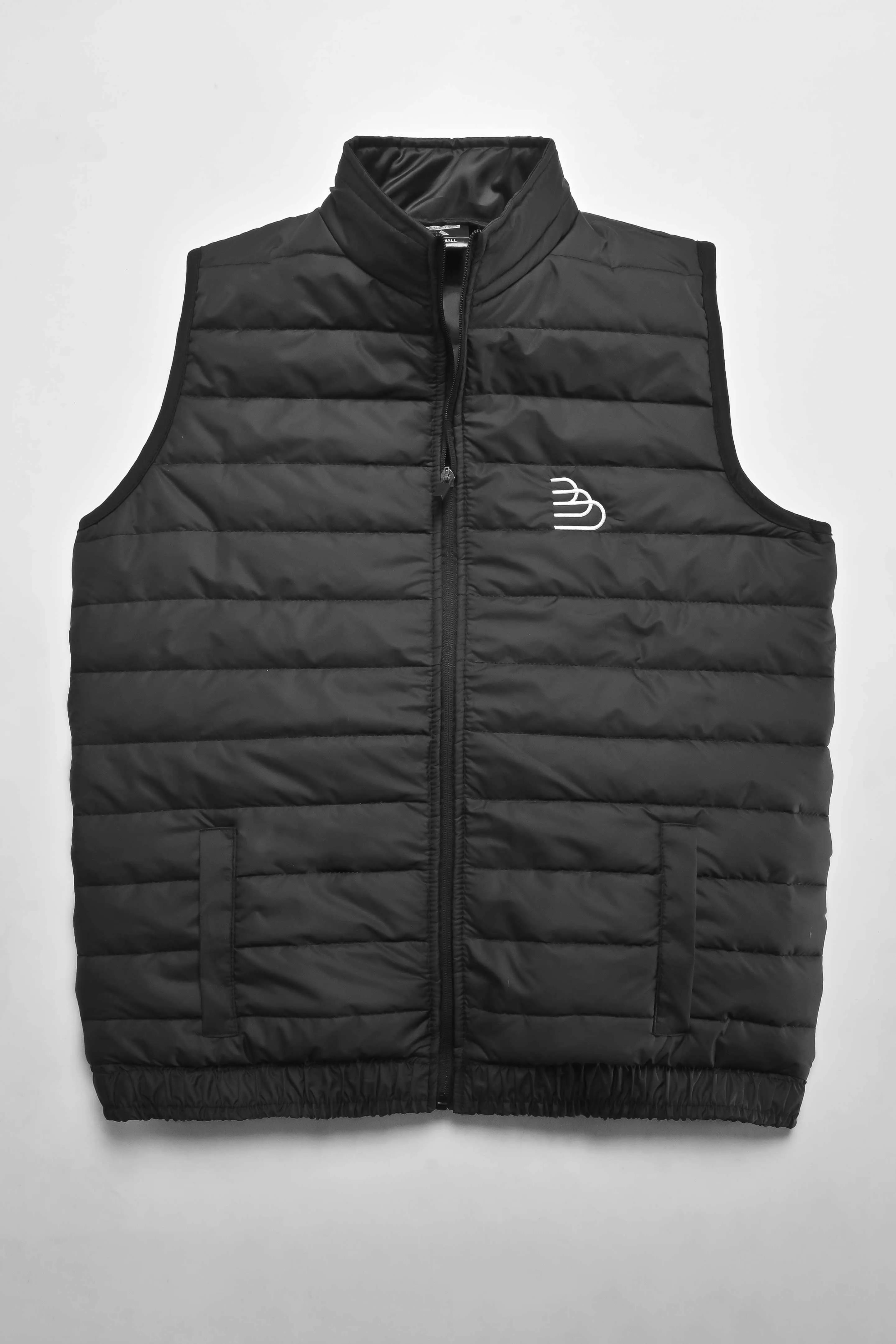 The Burnt Soul Men's Logo Embroidered Sleeveless Madrid Puffer Gilet