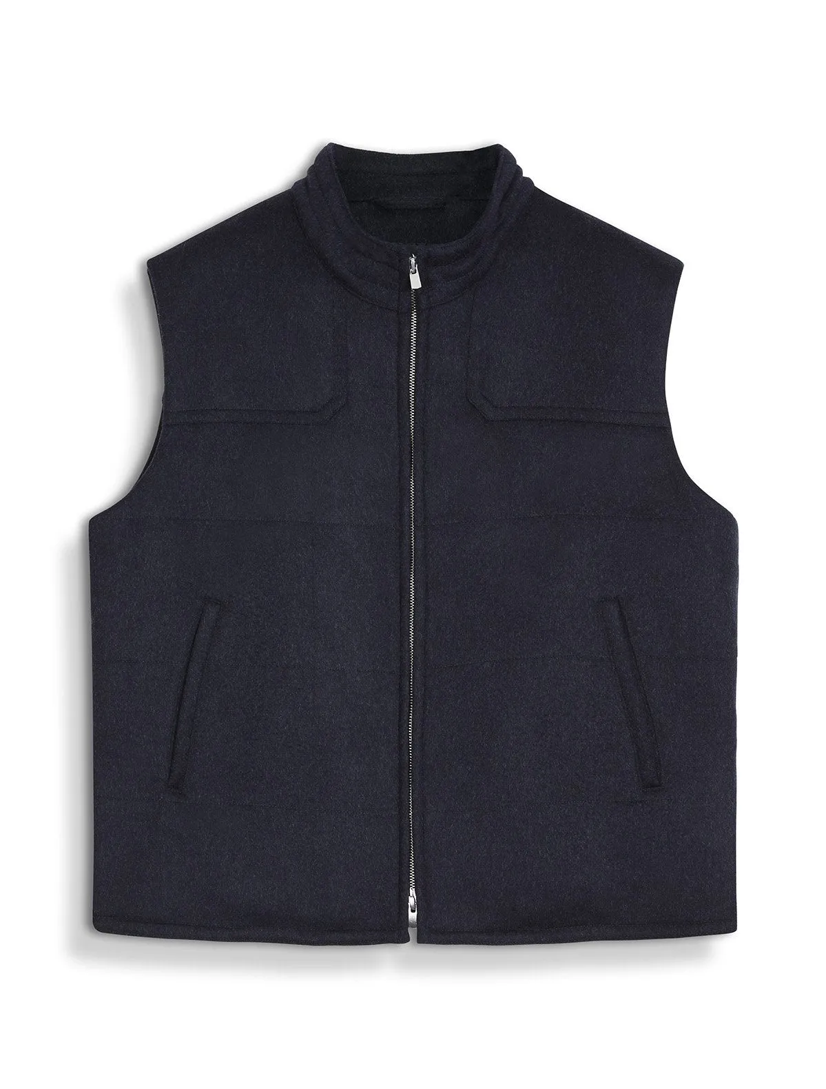 The Gilet in Navy Alpaca Wool Mix