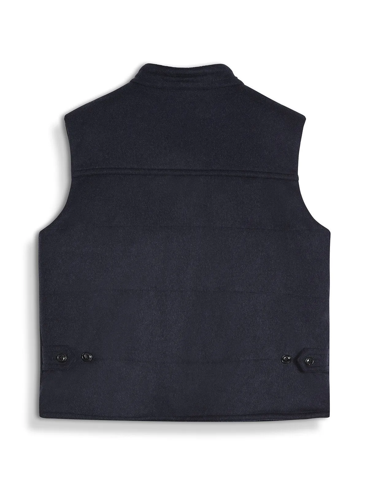 The Gilet in Navy Alpaca Wool Mix