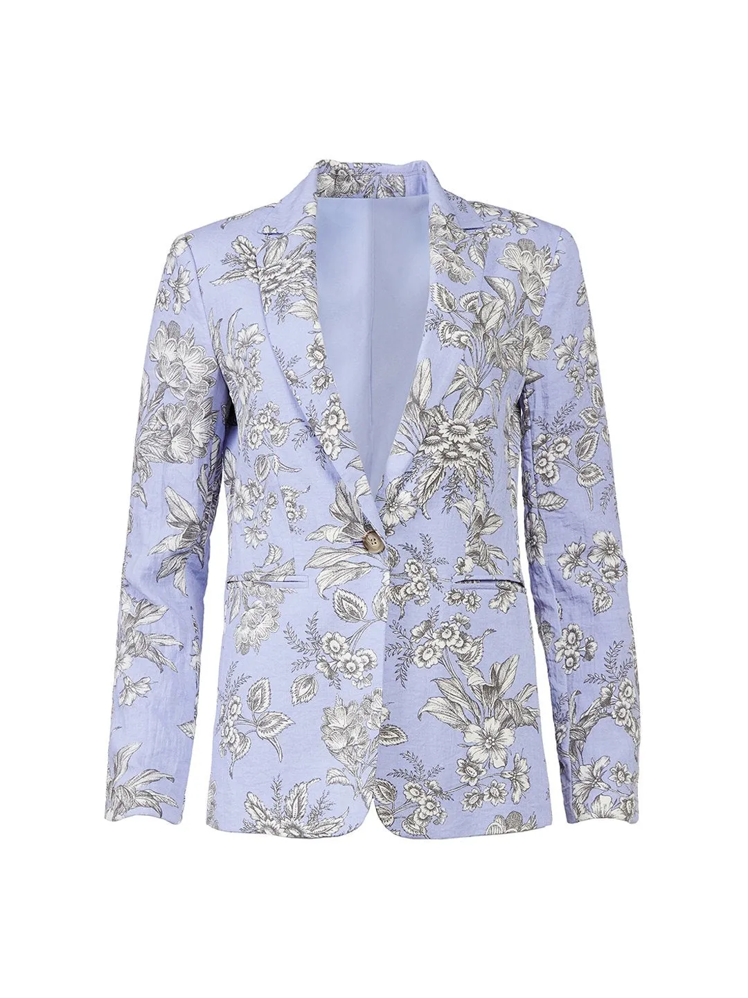 The Hutton Blazer in Tropical Toile in Delicate Peri