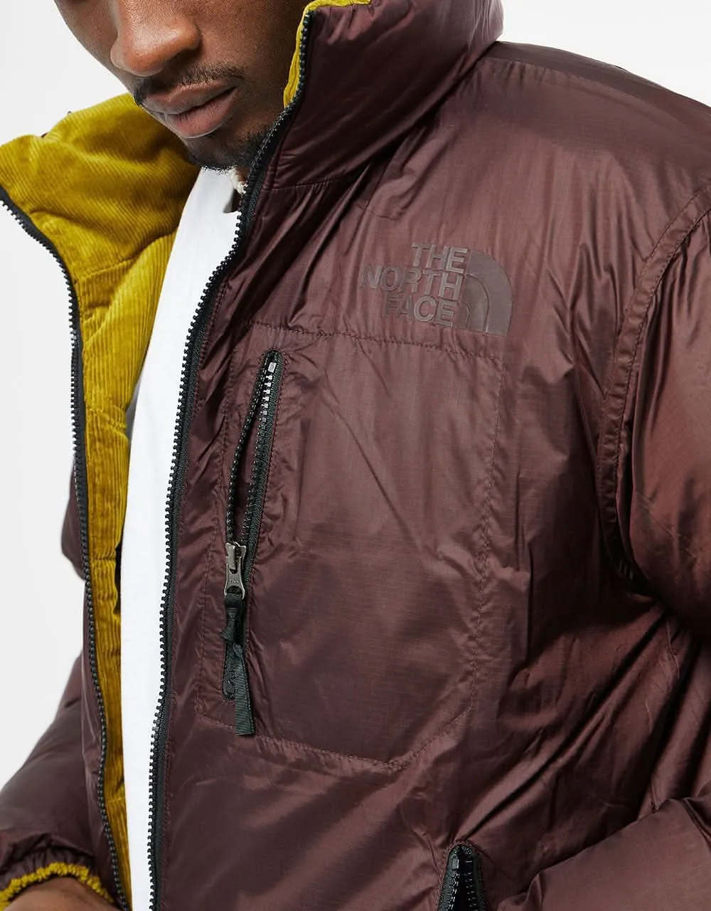 The North Face 92 Reversible Nuptse Jacket - Sulphur Moss/Coal Brown