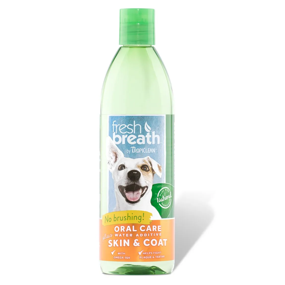 Tropiclean Fresh Breath Oral Dental Care Water Additive for Dogs PLUS Skin & Coat 473ml