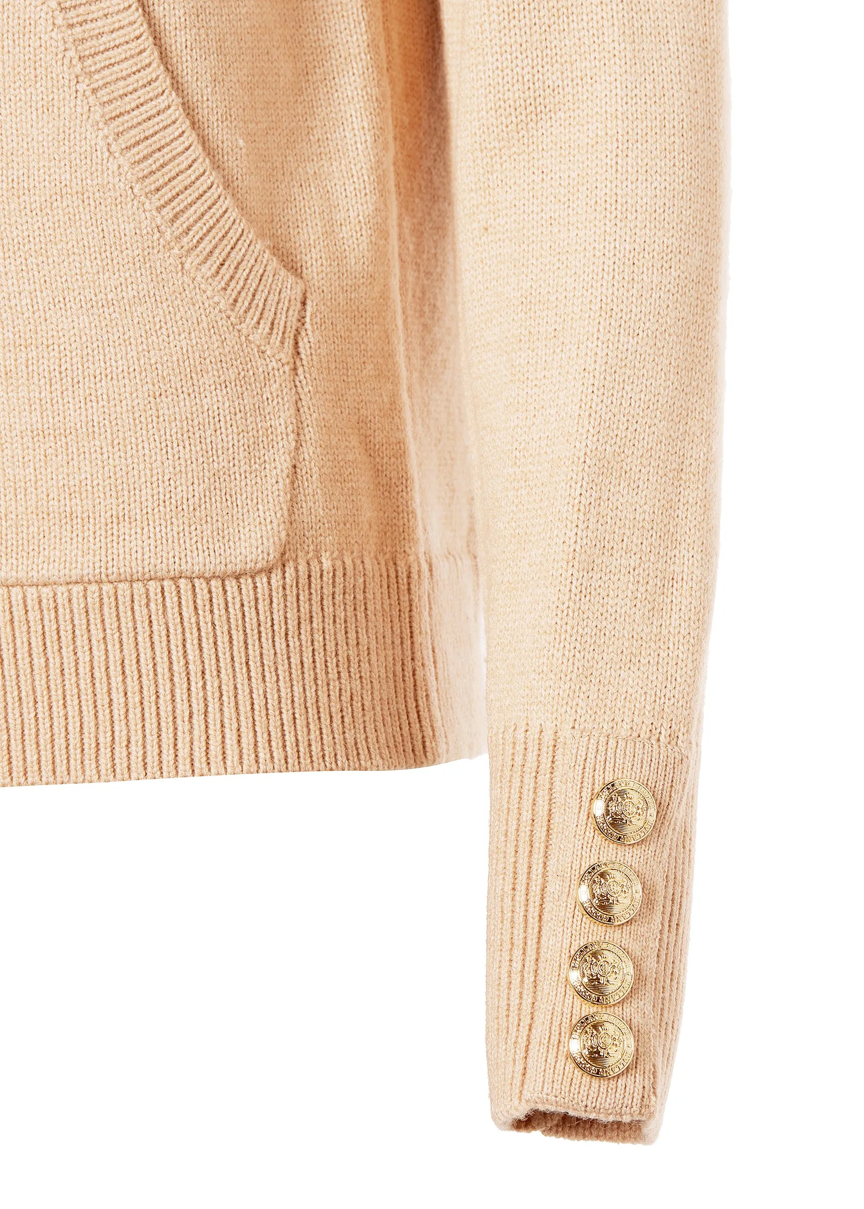 Verbier Knitted Hoodie (Light Camel)