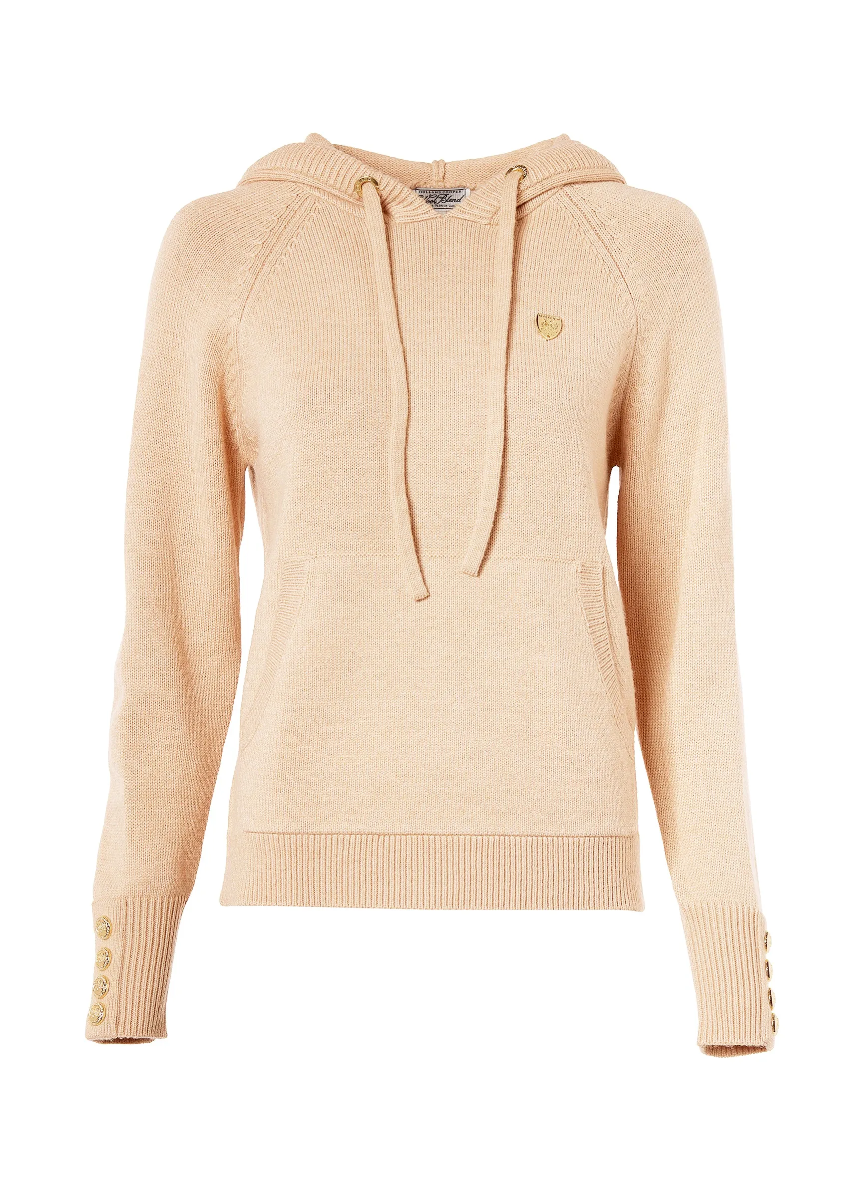 Verbier Knitted Hoodie (Light Camel)