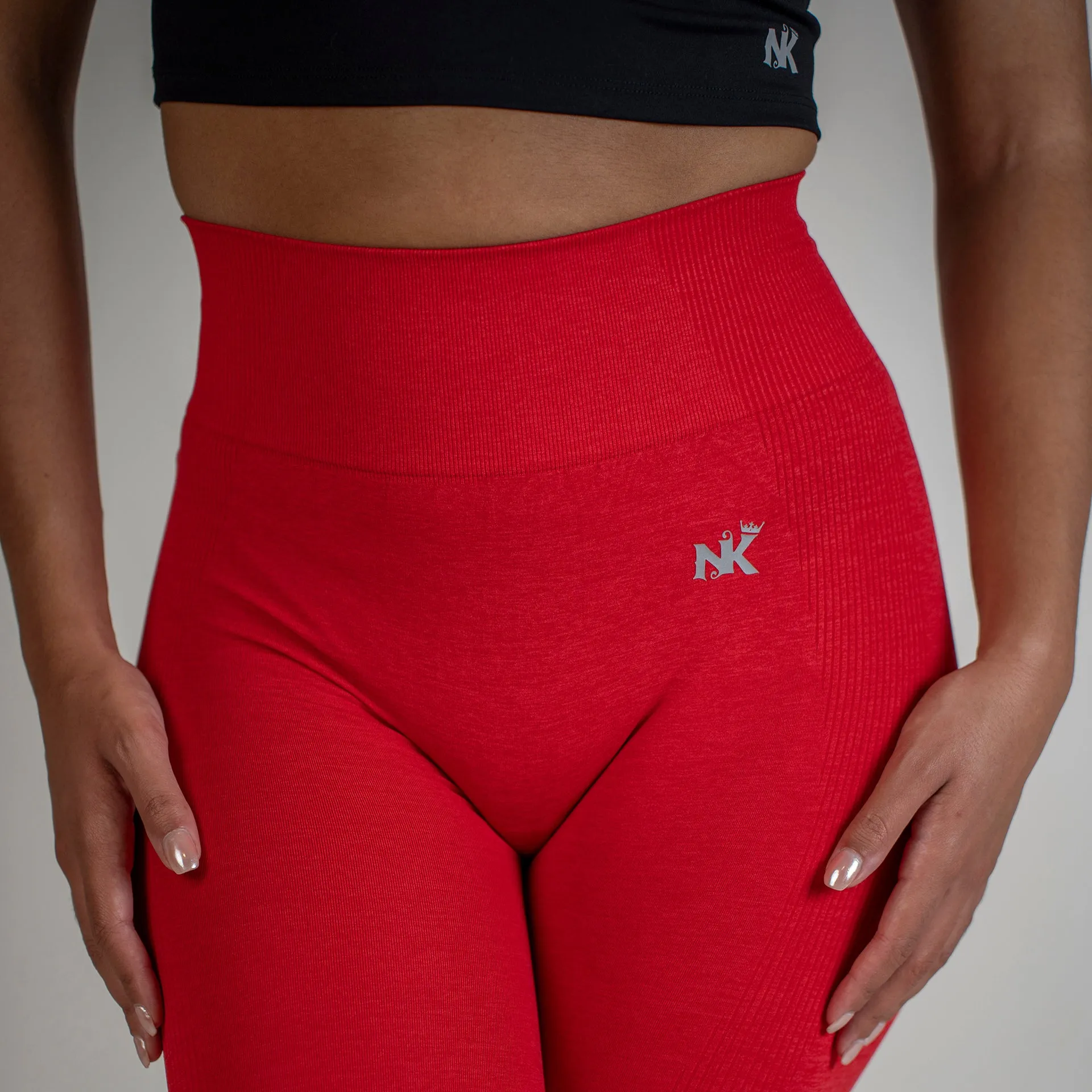 Vortex Leggings - Fiery Red (Scrunch)