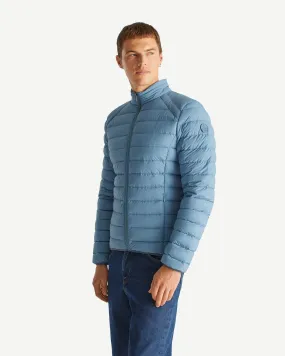 Washed blue Aragon lightweight stretch puffer jacket