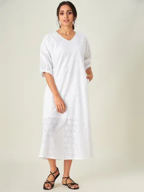 White Bloom Cotton Resort Dress