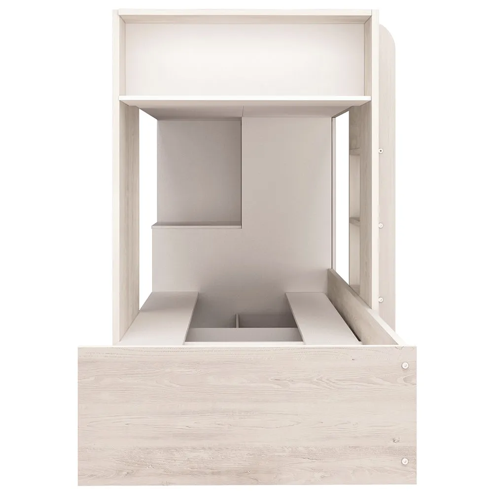 White Bunk Beds with Wardrobe and Storage by Trasman