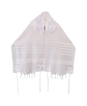 White On White Classic Tallit, Bar Mitzvah Tallit Set, Tallit Prayer Shawl, Tzitzit Custom Tallit, Hebrew Prayer Shawl