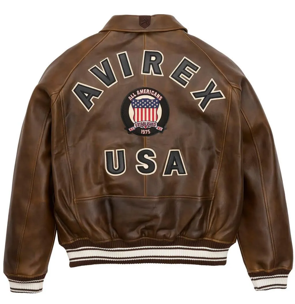 Womens Brown Avirex Leather Jacket