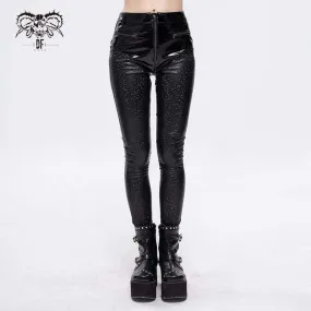 Women's Gothic Faviform Zipper Faux Leather Pants