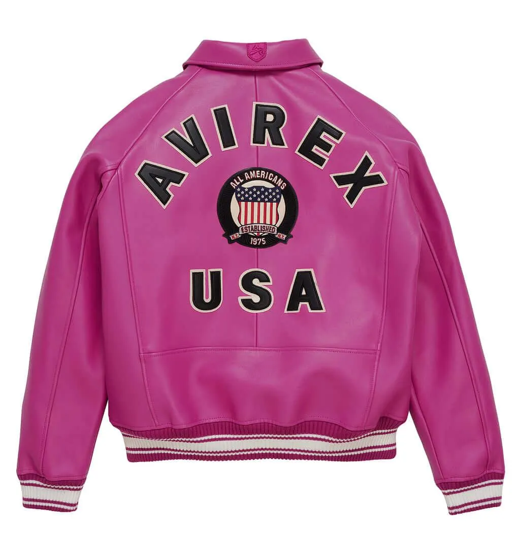 Womens Pink Avirex Leather Jacket