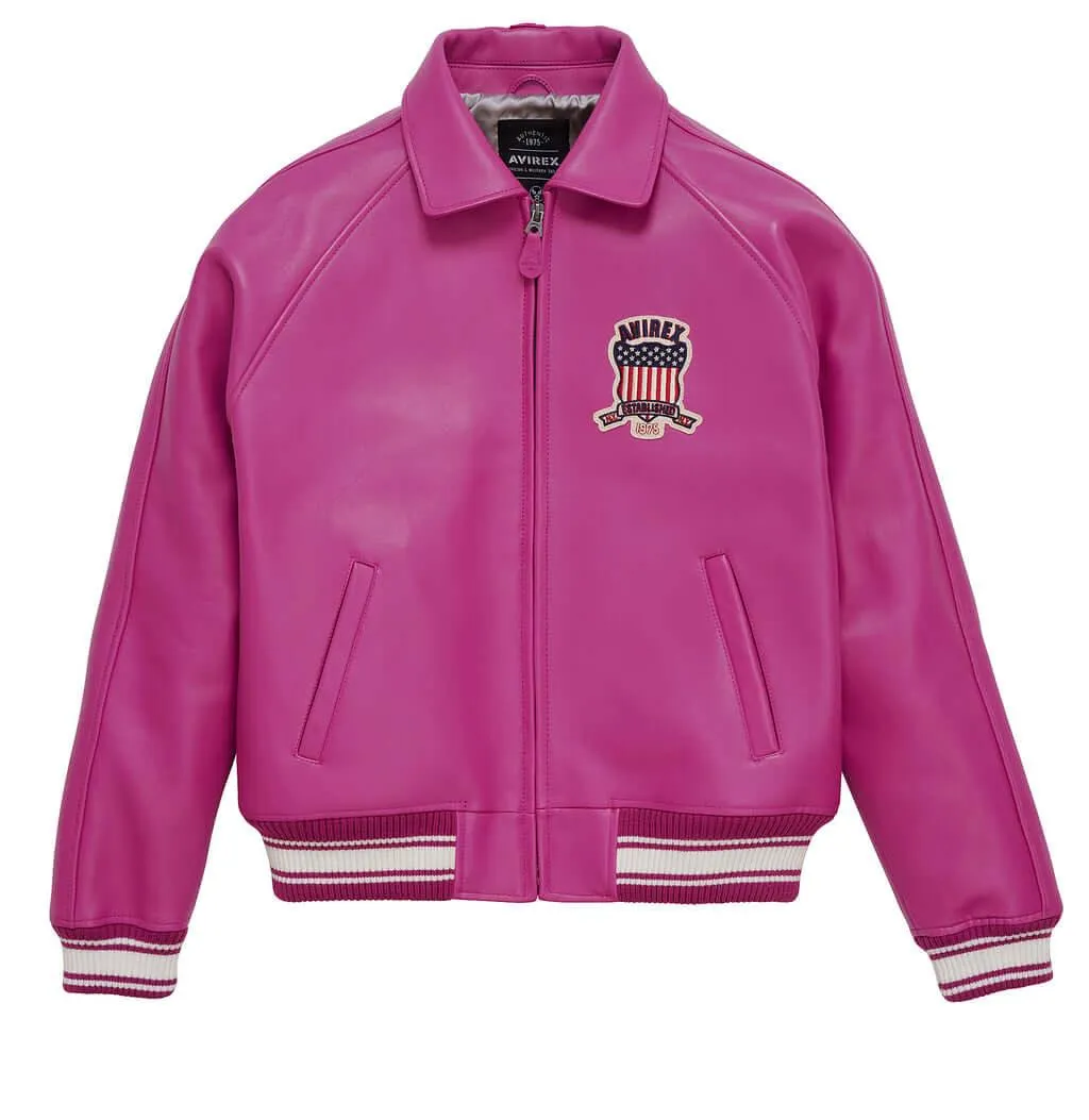 Womens Pink Avirex Leather Jacket