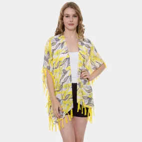 Yellow Fringe Kimono Shawl