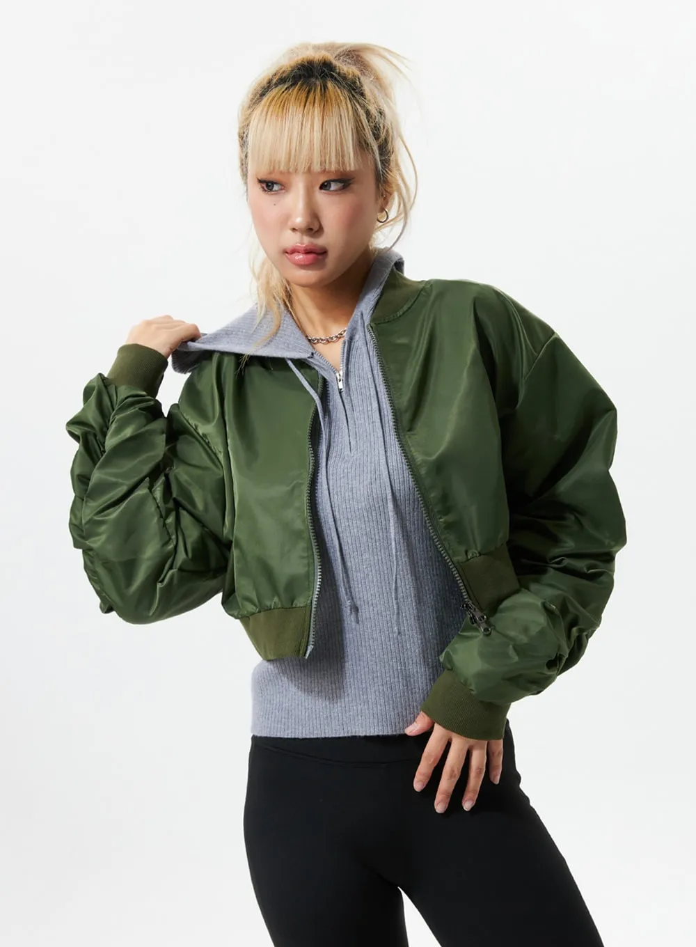 Zip-Up Bomber Jacket IS319